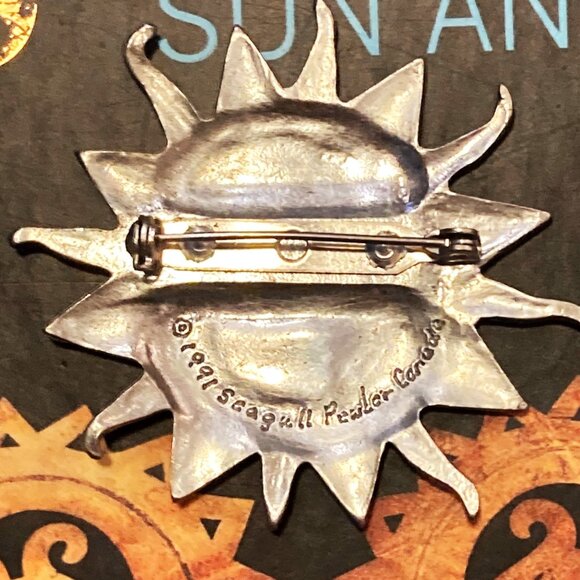 Radiant vintage brooch signed Seagull Pewter - Picture 3 of 4